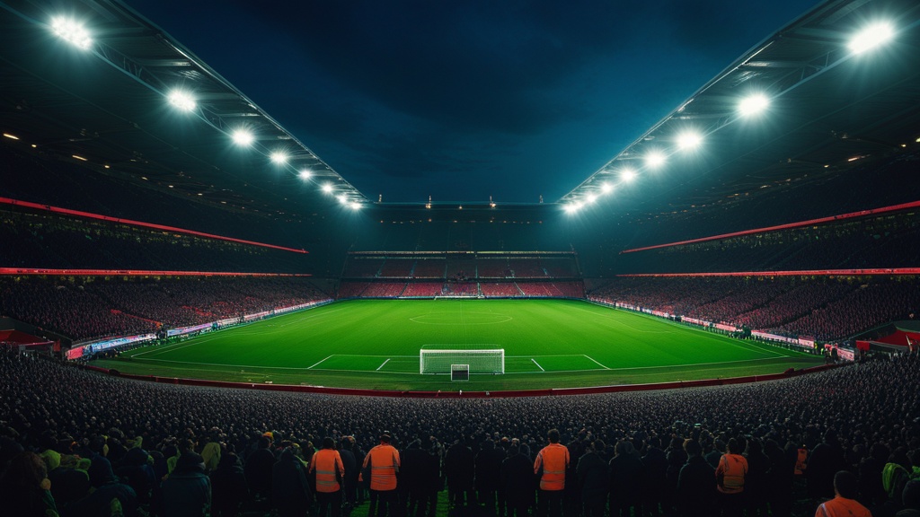 sân vận động bóng đá về đêm dưới ánh đèn pha - nowgoal livescore cập nhật nhanh không